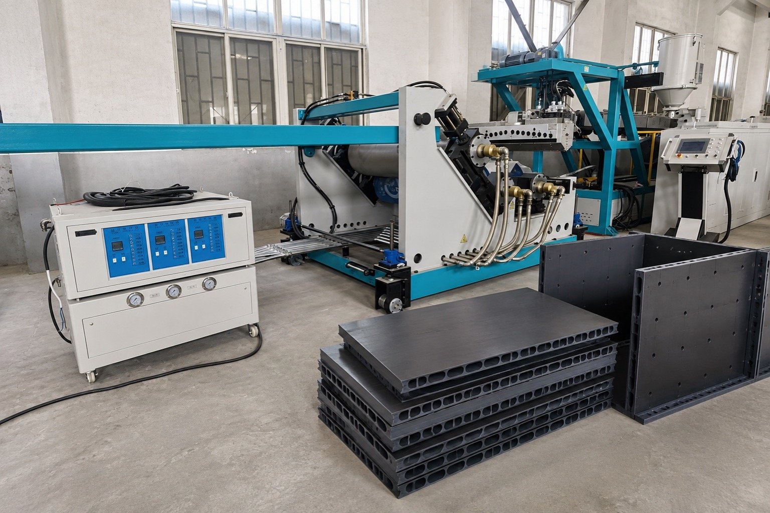 PP hollow construction formwork equipment with illustrative thick hollow building formwork boards